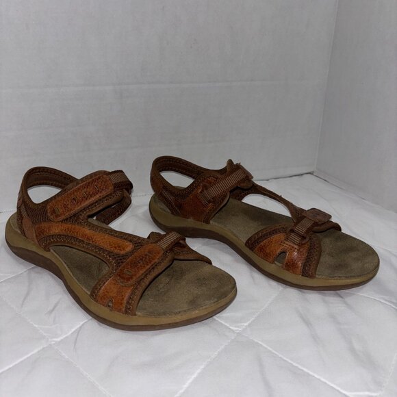 Earth spirit Cushion Womens 9 Adria II Brown Leather Sport Sandals Strap Comfort - Picture 6 of 15